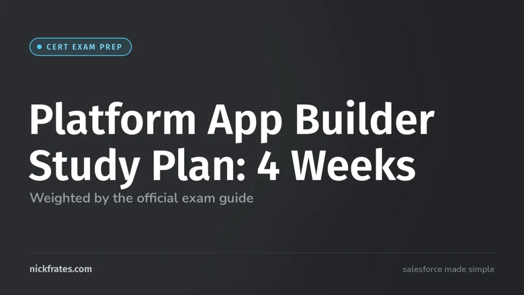 Platform App Builder Study Plan: Pass in 4 Weeks