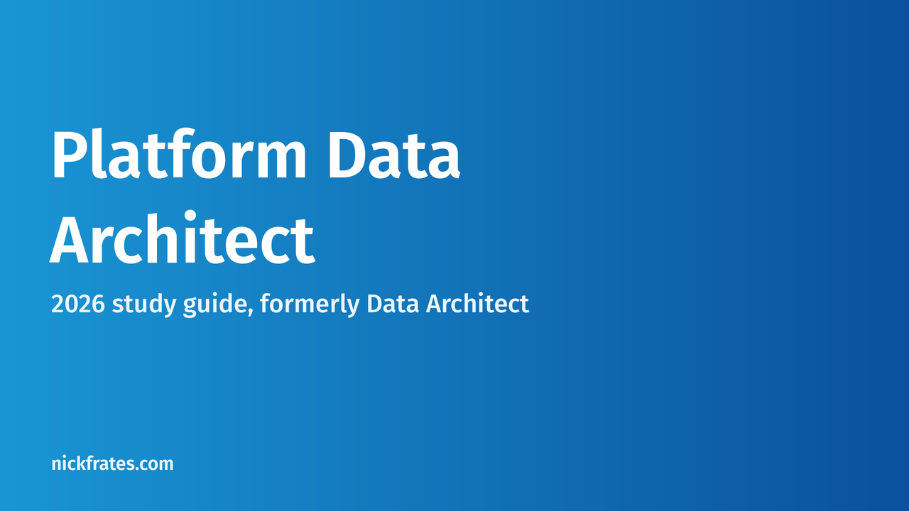 Platform Data Architect Certification Study Guide 2026 featured image with the six exam sections and their weights