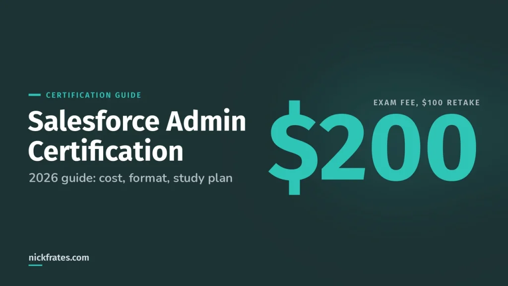 Salesforce Admin Certification (2026): Cost, Exam Format, Study Plan and Who It’s For