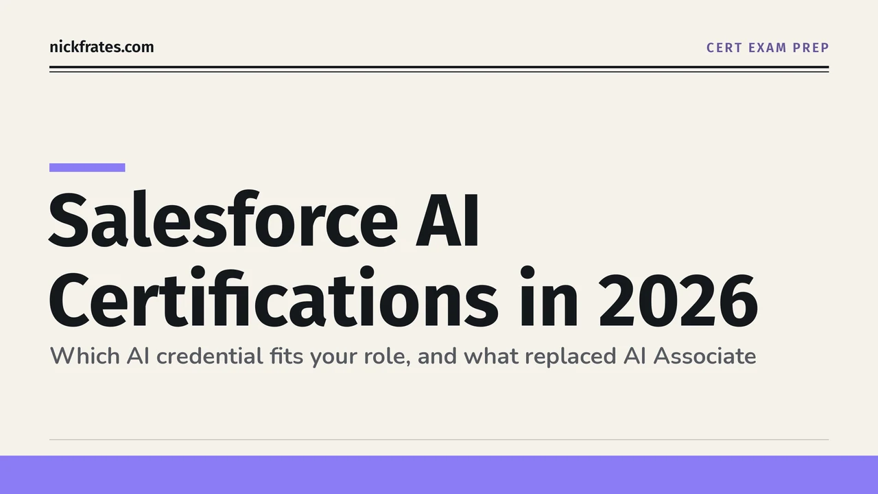 Header image: Salesforce AI certifications in 2026, which AI credential fits your role and what replaced AI Associate.