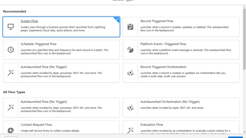 Salesforce Flow Types Explained